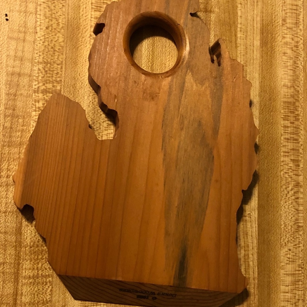Wood Tilt Balancing Wine Holder, Michigan Shape